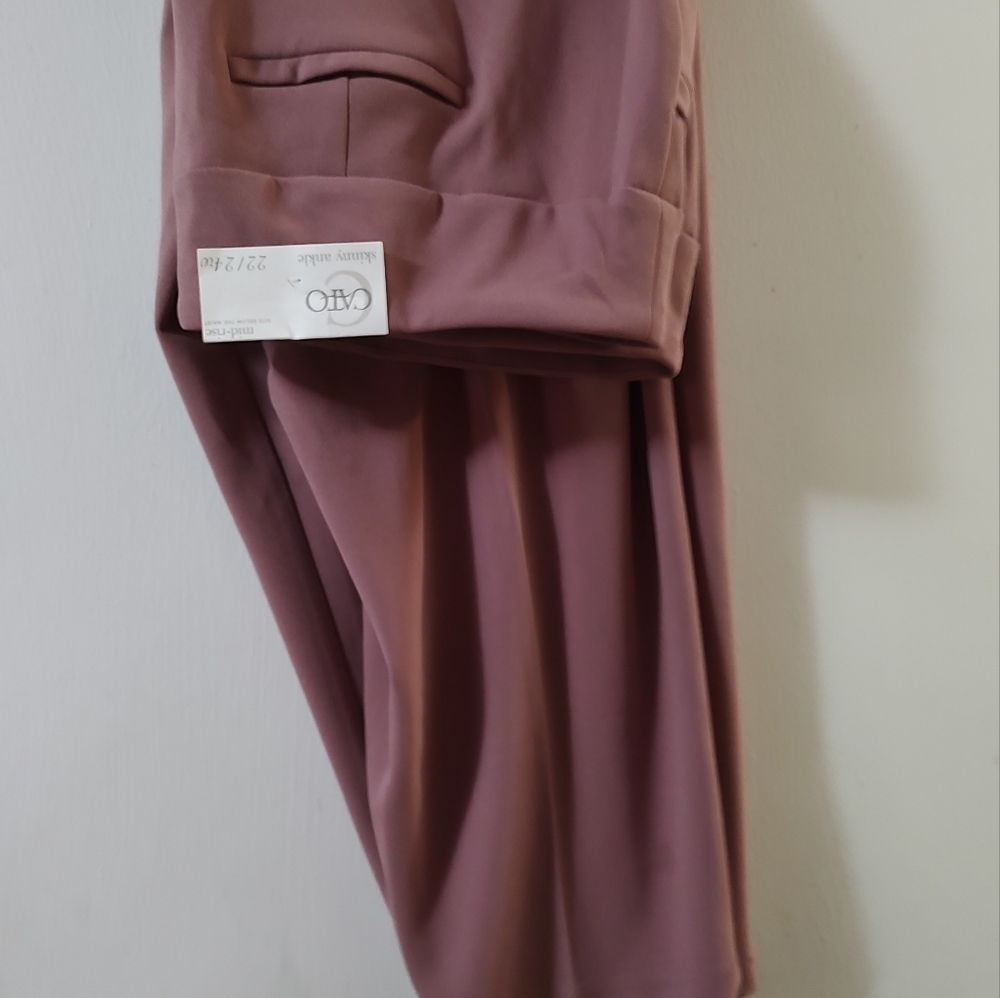 Mauve skinny ankle mid rise pants Cato 22/24w